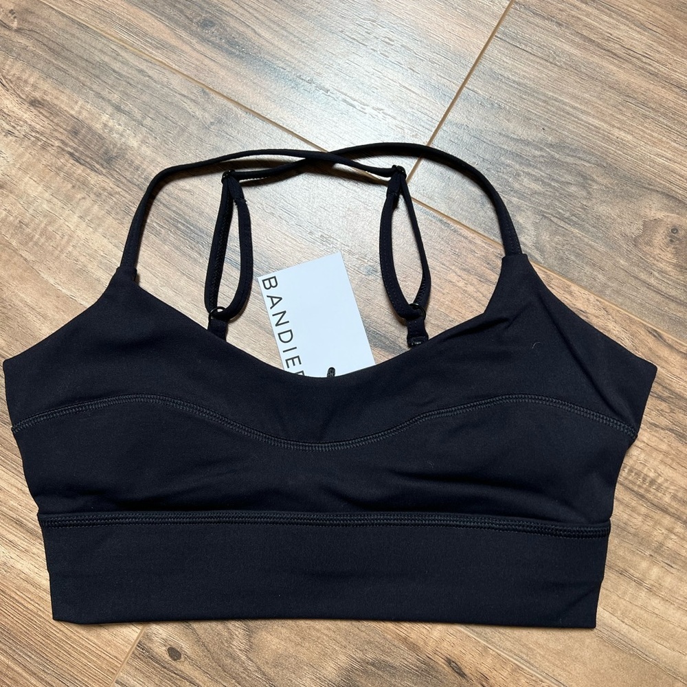 NWT Sincerely Jules x Bandier Strappy Sports Bra | XS | Black